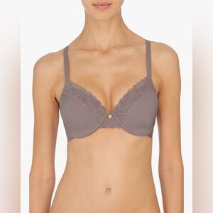 Natori Lace Trim Bra in Taupe